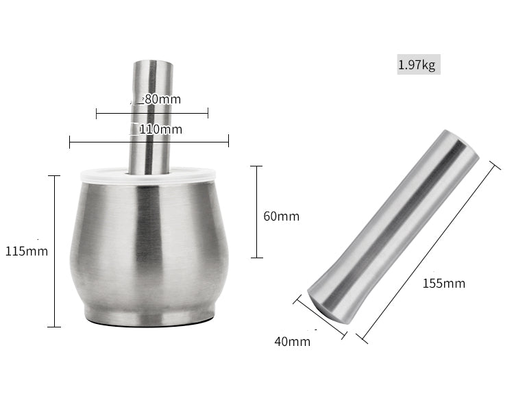 Kitchen 304 stainless steel garlic masher grinder