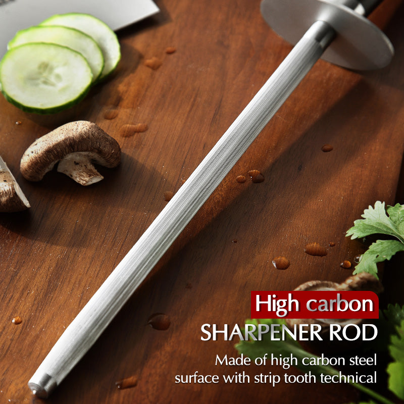 High Carbon Steel Knife Sharpening Rod Commercial Knife Sharpening Tool For Chefs