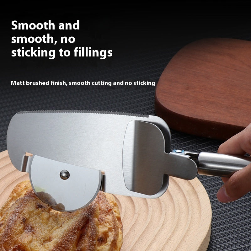 3-in-1 Pizza Cutter With Hanging Holes Labor-Saving Rolling Cutter