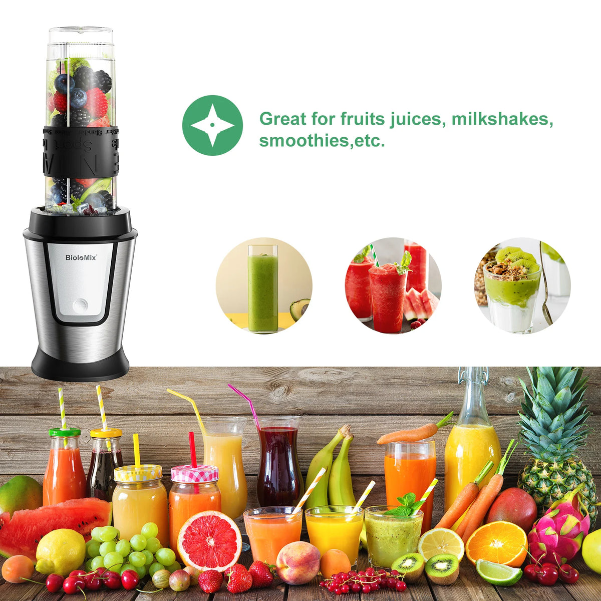 3-in-1 Multifunctional Food Processor 700W Portable Juicer Blender