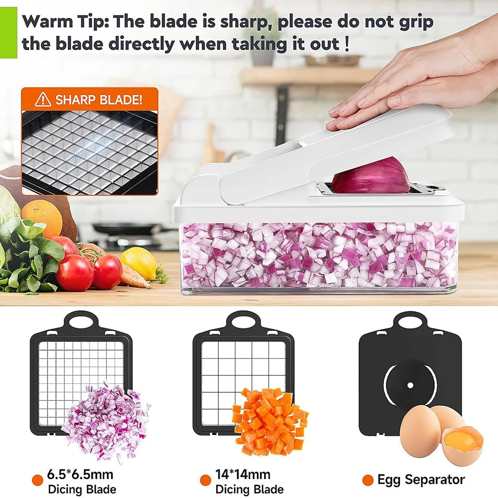 15-in-1 Vegetable Chopper, 7 Blade Veggie Chopper