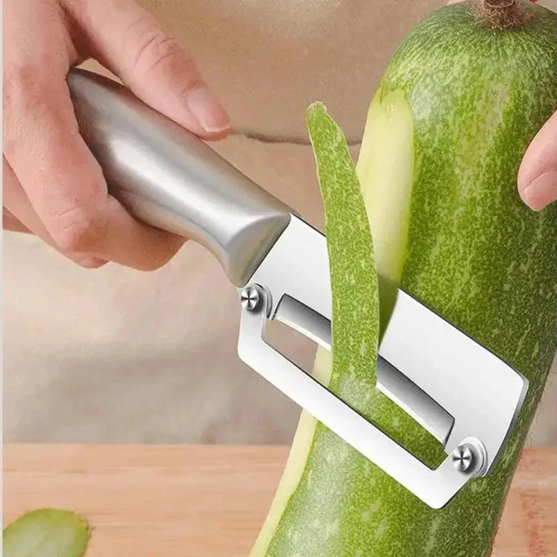 1PC Stainless Steel Flat Edge Peeler Potato Peeler Slicer Knife