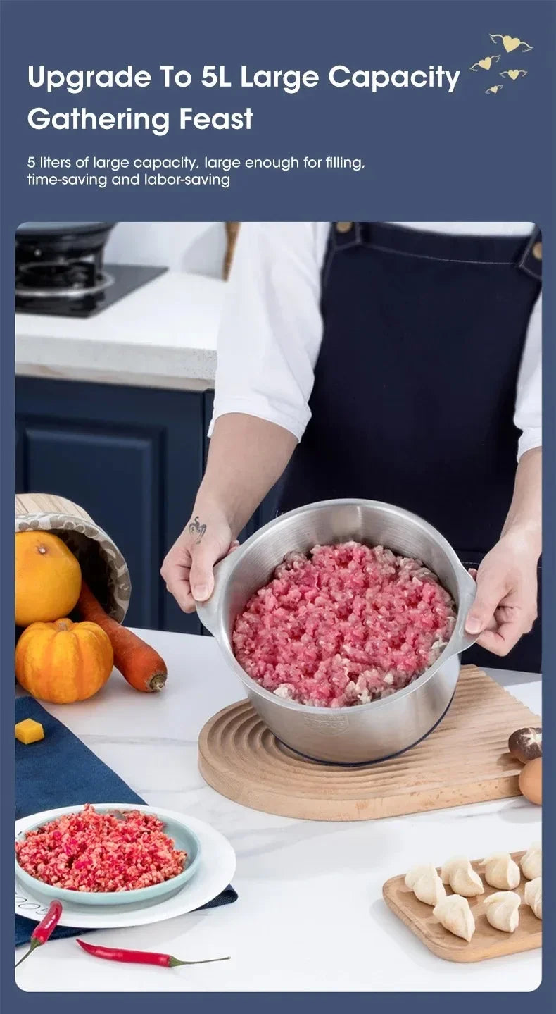 Electric Meat Grinder 5L Stainless Steel Meat Mincer