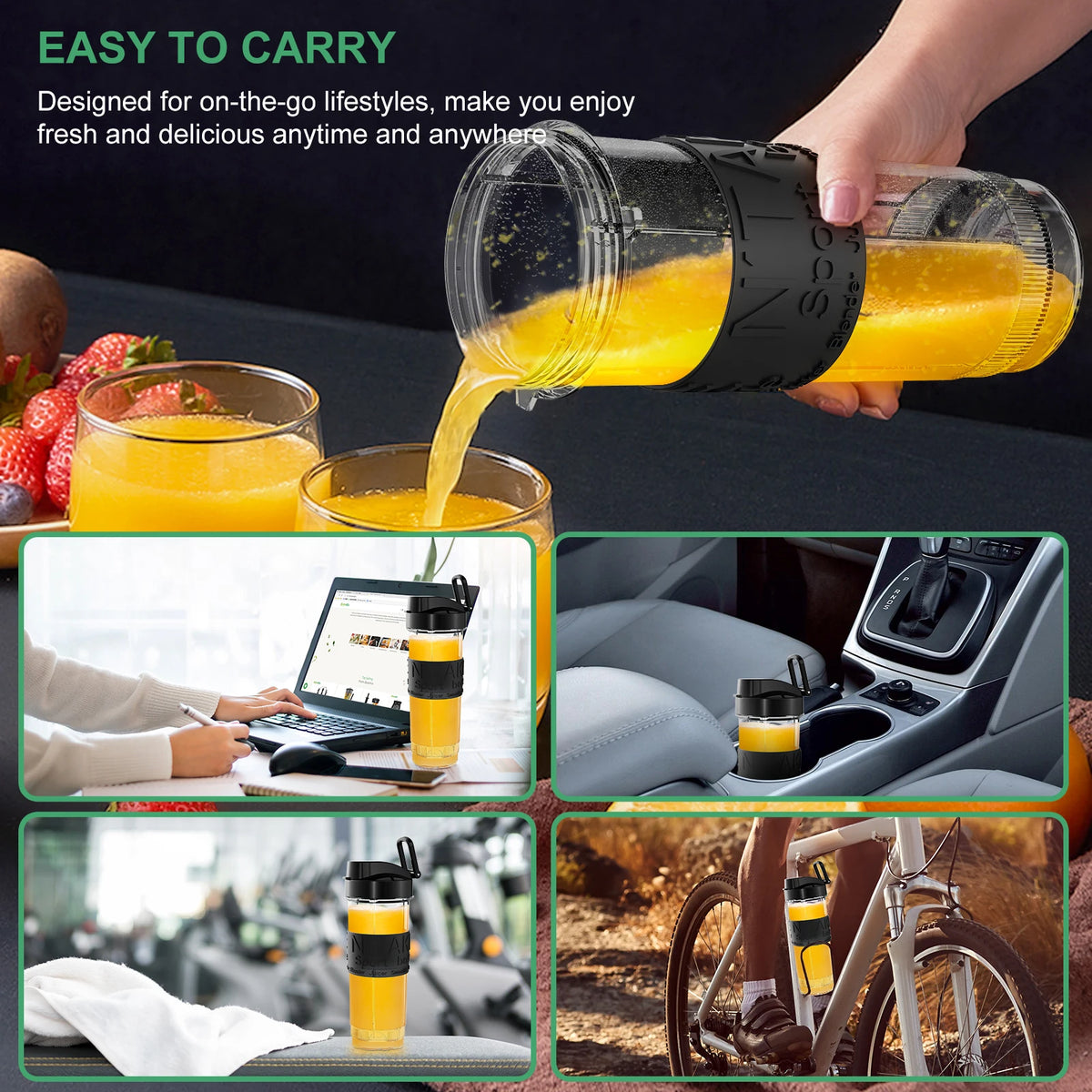 3-in-1 Multifunctional Food Processor 700W Portable Juicer Blender