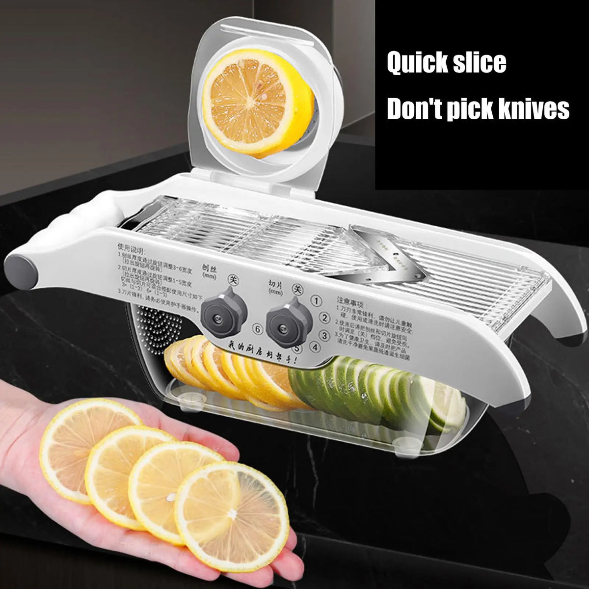 Multifunctional Lemon Slicer Vegetable Grater With Basket