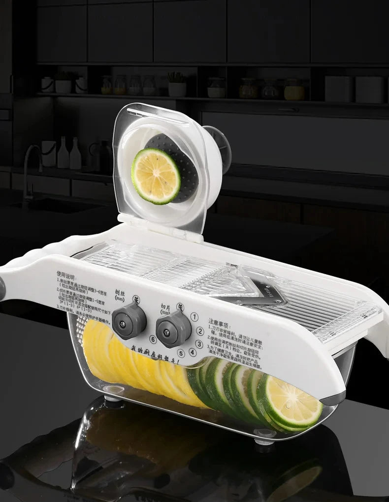 Multifunctional Lemon Slicer Vegetable Grater With Basket