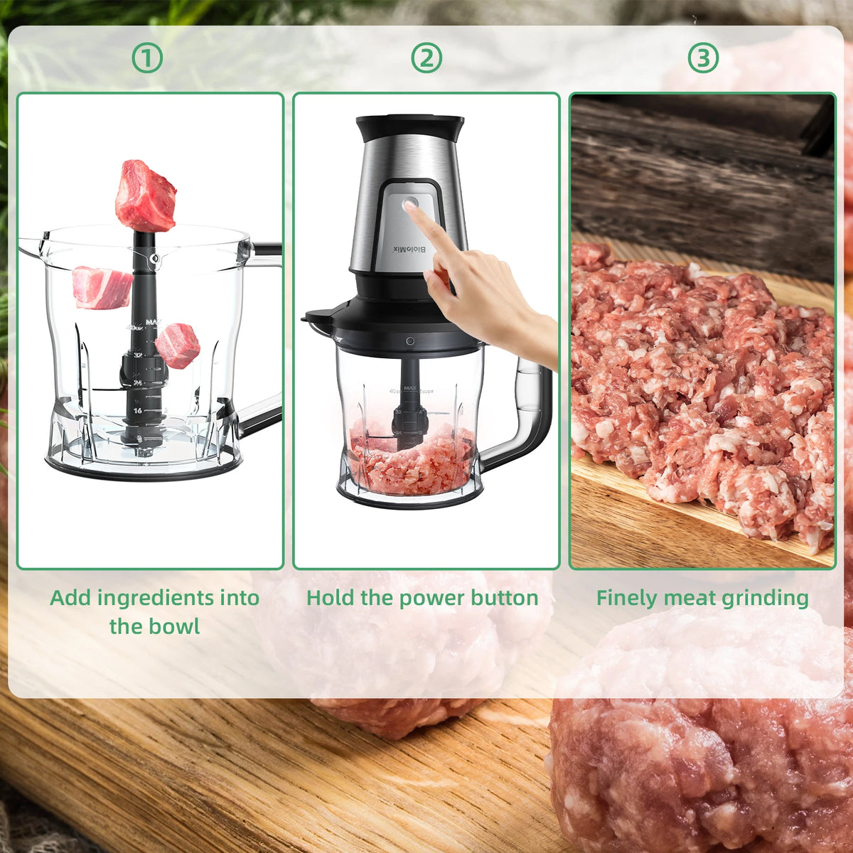 3-in-1 Multifunctional Food Processor 700W Portable Juicer Blender