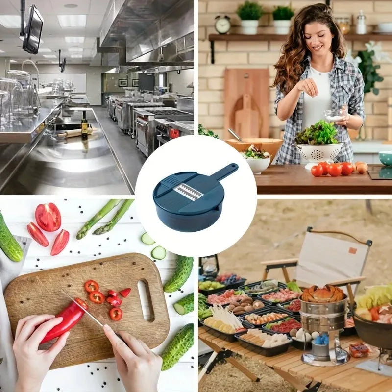 Multifunctional 9 in 1 Vegetable Chopper,, Kitchen Vegetable Slicer Cutter with Container
