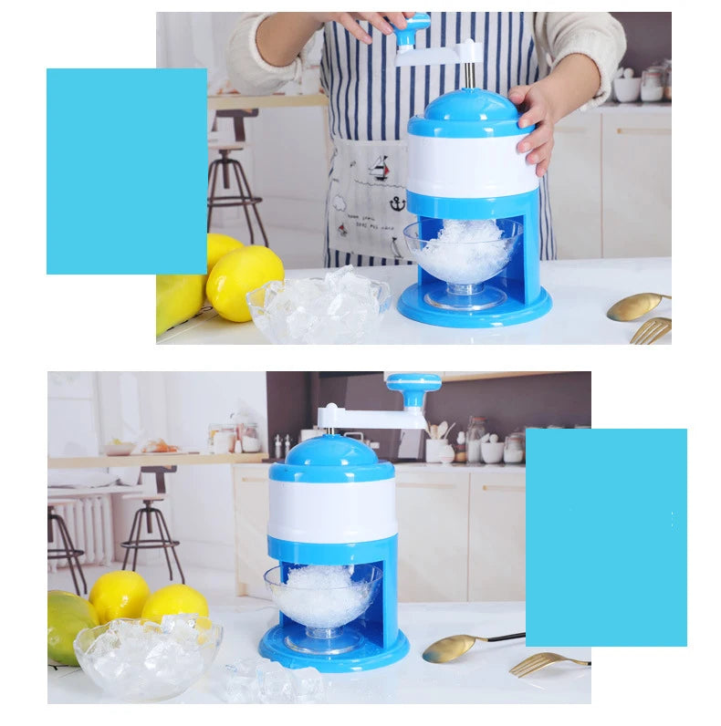 Hand Crank Ice Shaver Machine - Snow Cone Crusher & Slushy
