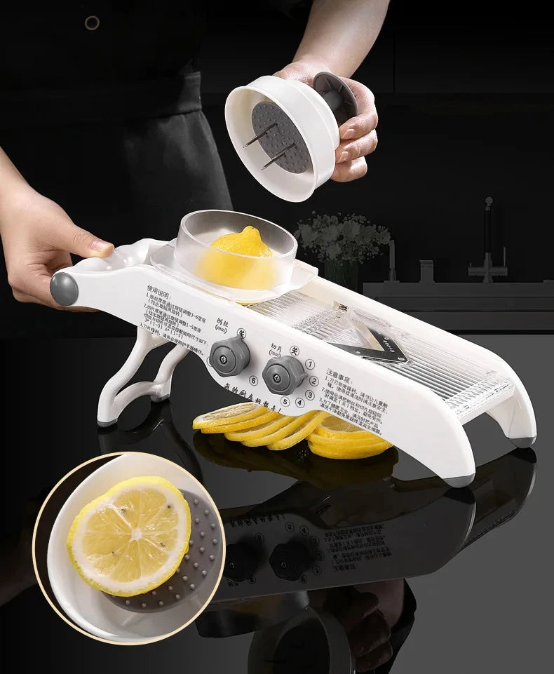 Multifunctional Lemon Slicer Vegetable Grater With Basket