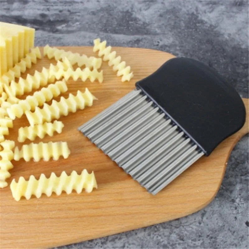 Wooden Potato Grid Slicer Vegetable Grater Corrugated Net Chopper Cutter