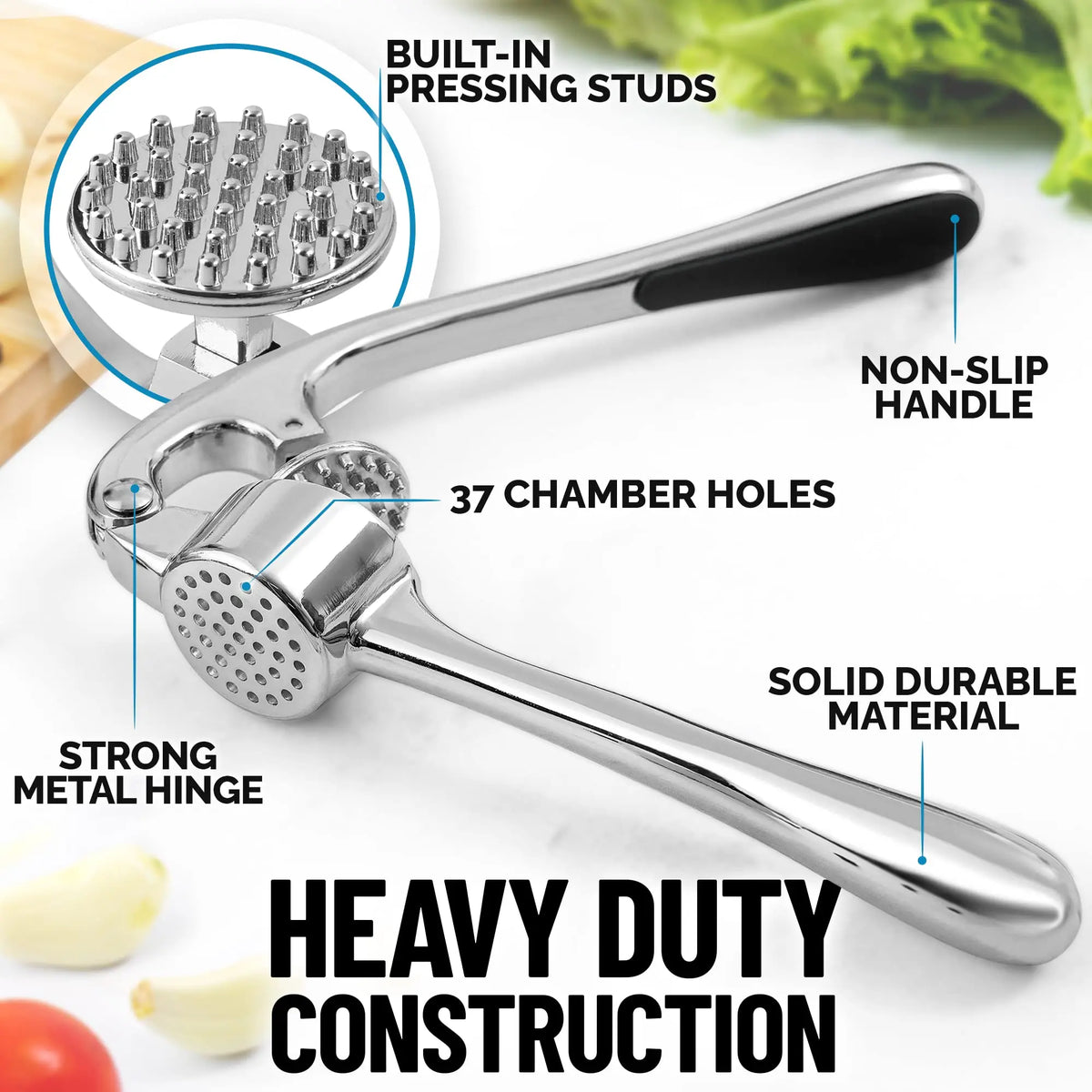 Kitchen Premium Garlic Press Rocker Crusher Easy-Squeeze