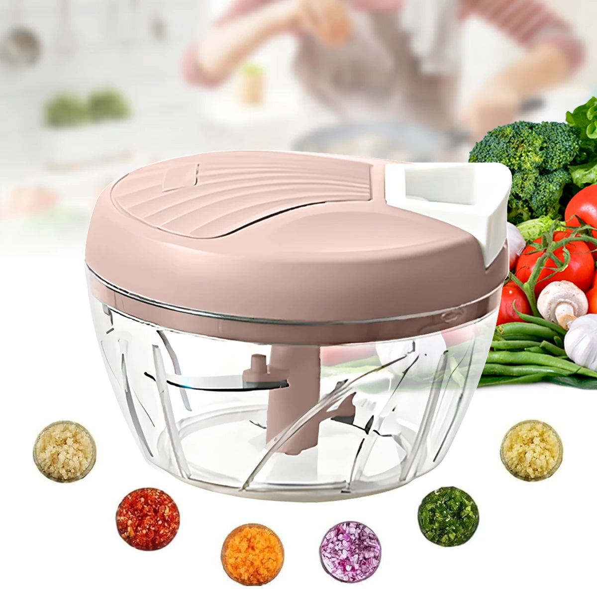 1Pcs 600ml/1000ml Manual Garlic Chopper Food Vegetable Chopper