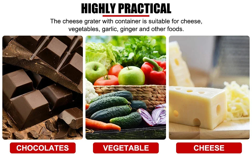 Cheese Grater with Container for Kitchen Vegetable