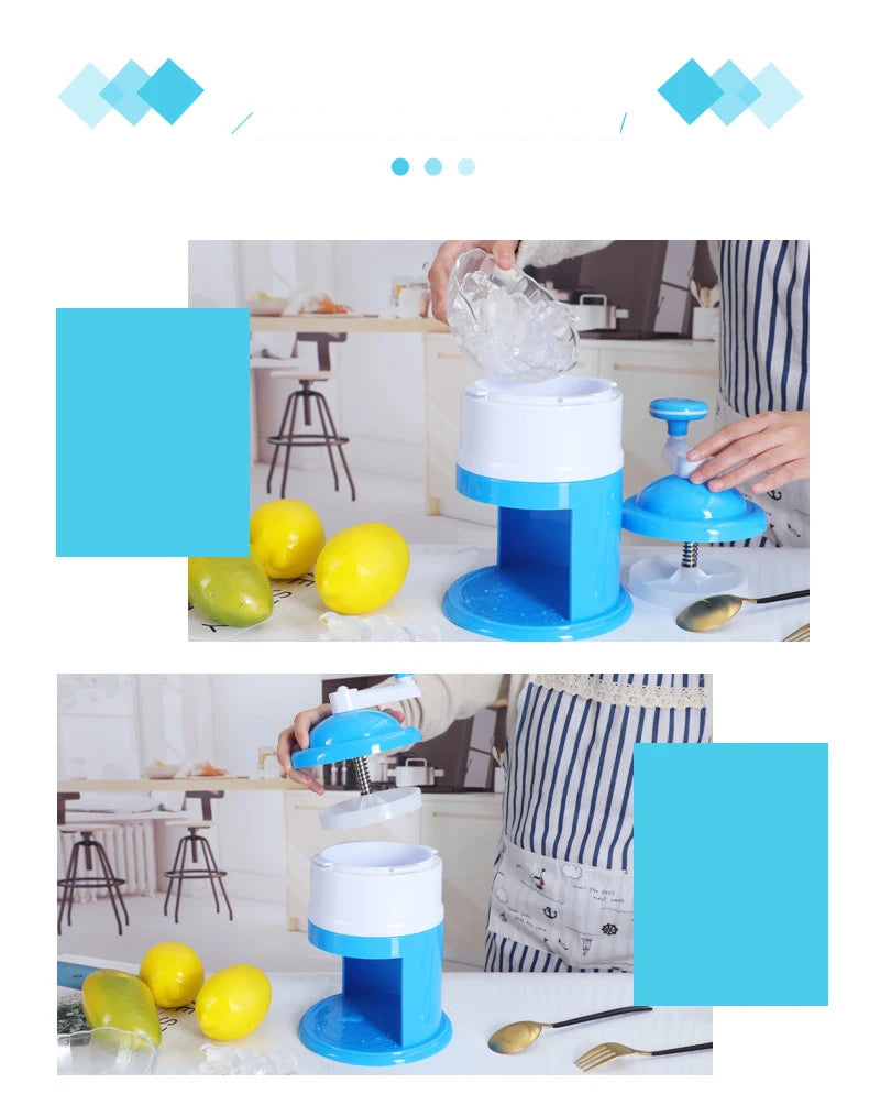 Hand Crank Ice Shaver Machine - Snow Cone Crusher & Slushy