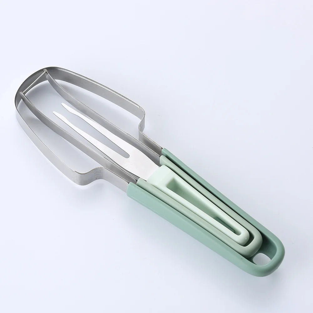 3-in-1 Watermelon Fork Slicer Cutter Stainless Steel