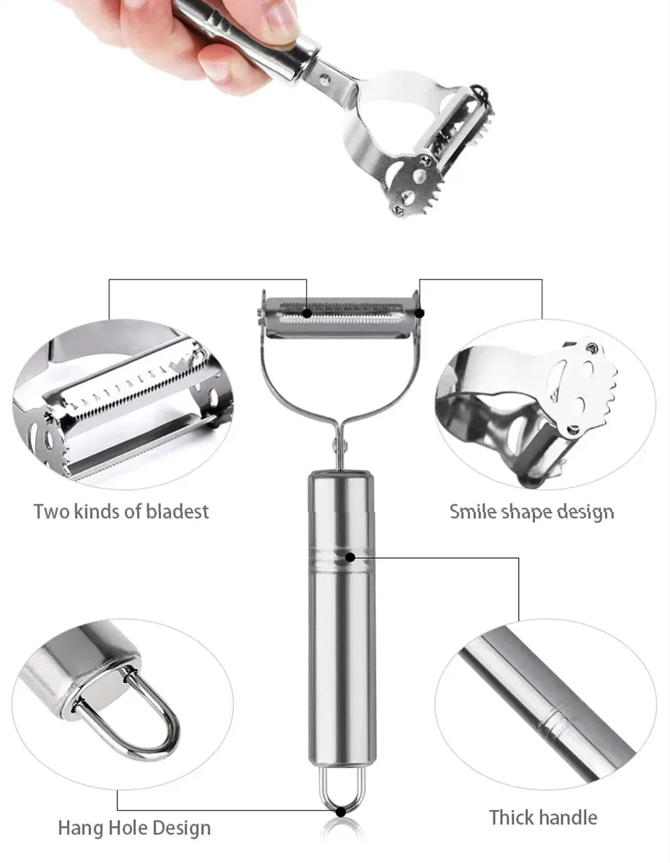 High Quality Stainless Steel Potato Cucumber Carrot Grater Julienne Peeler