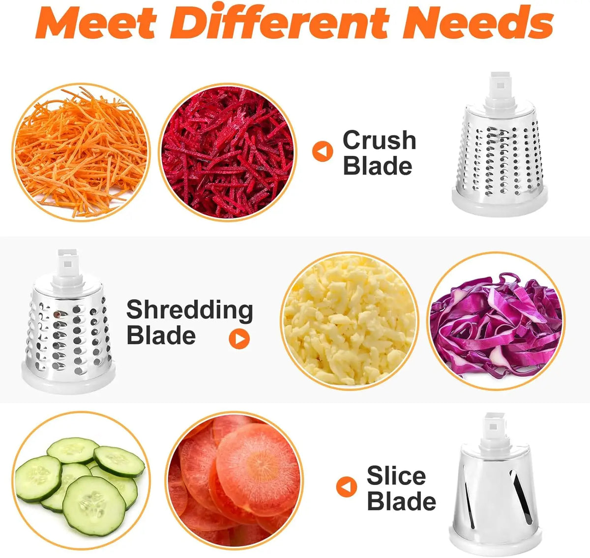Multi-Purpose Rotary Graters Kitchen Vegetable Slicer