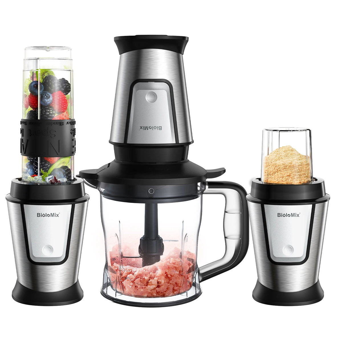 3-in-1 Multifunctional Food Processor 700W Portable Juicer Blender