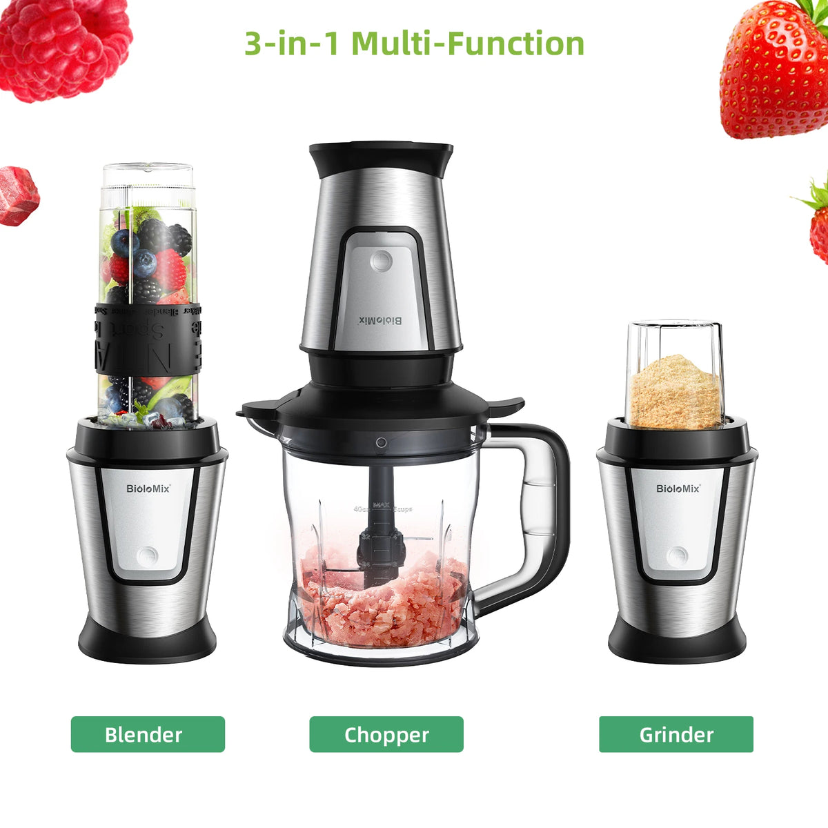 3-in-1 Multifunctional Food Processor 700W Portable Juicer Blender