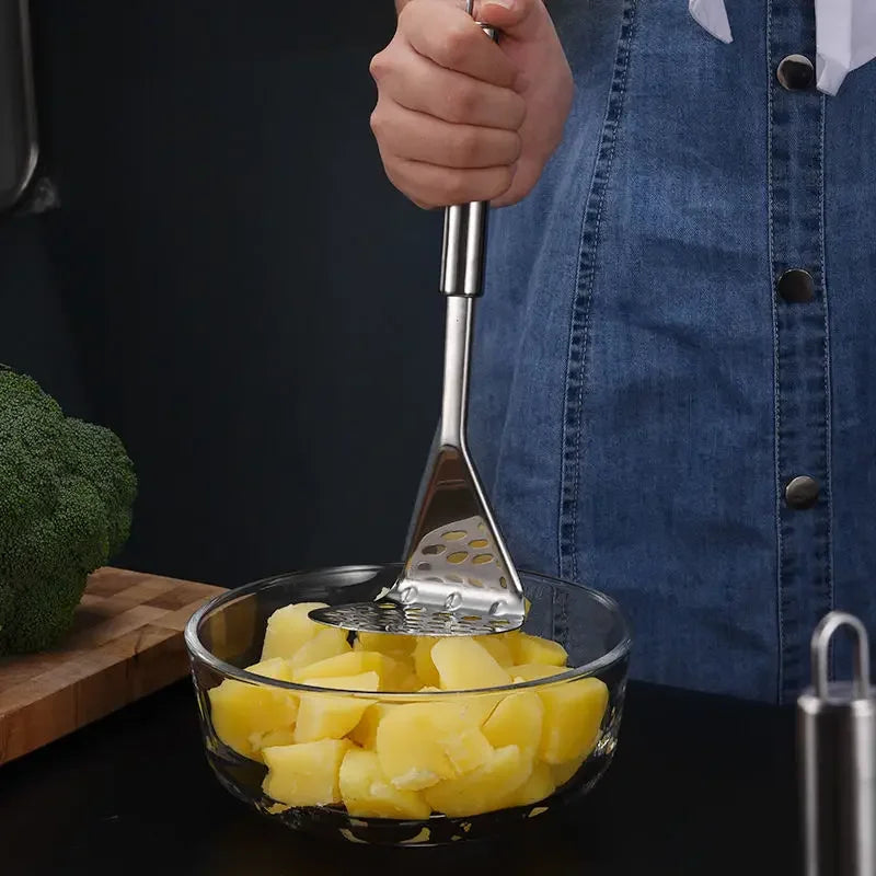 Stainless Steel Potato Masher Home Vegetable Press Mesh