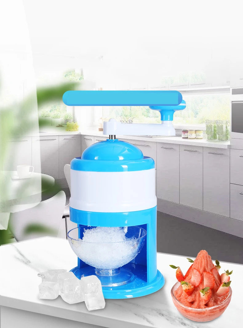 Hand Crank Ice Shaver Machine - Snow Cone Crusher & Slushy
