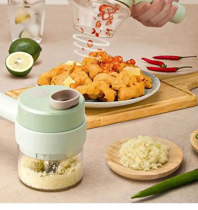4in1 Handheld Electric Vegetable Cutter Set Wireless