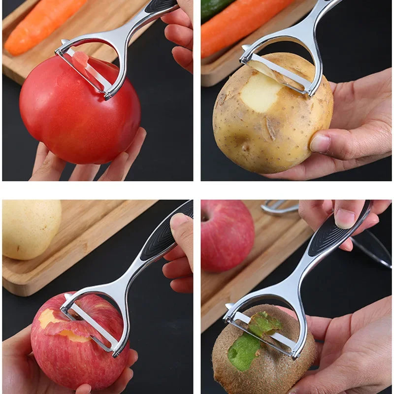 Serrated Blade/Flat Blade Zinc Alloy Paring Knife Peeler