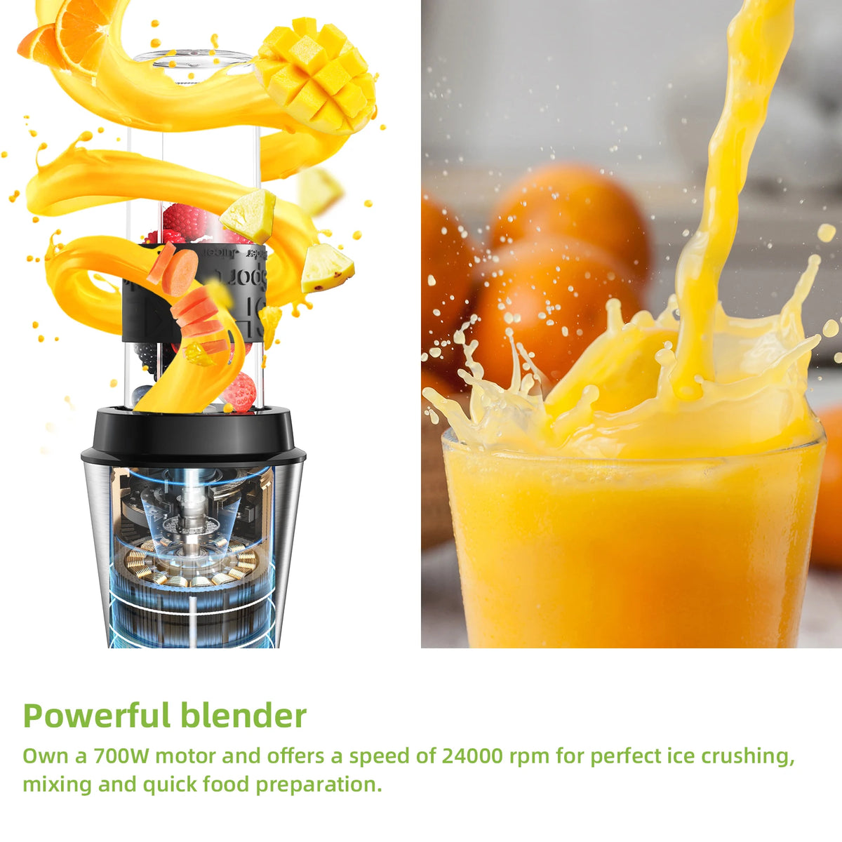 3-in-1 Multifunctional Food Processor 700W Portable Juicer Blender
