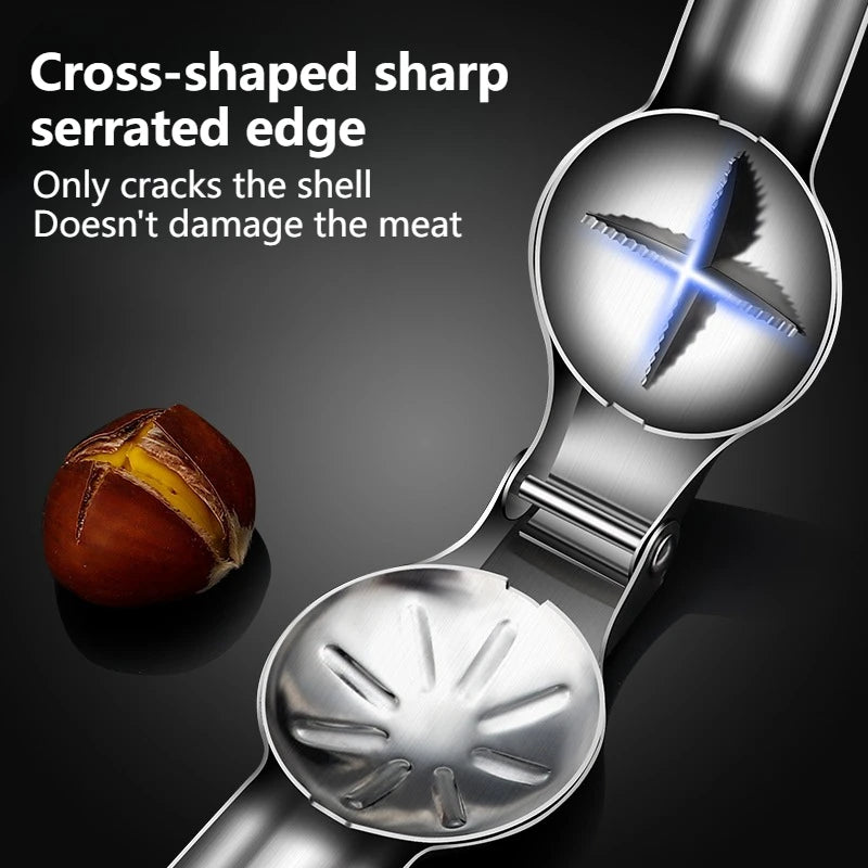 Chestnut and Walnut Cracker Stainless Steel Nut Cracker