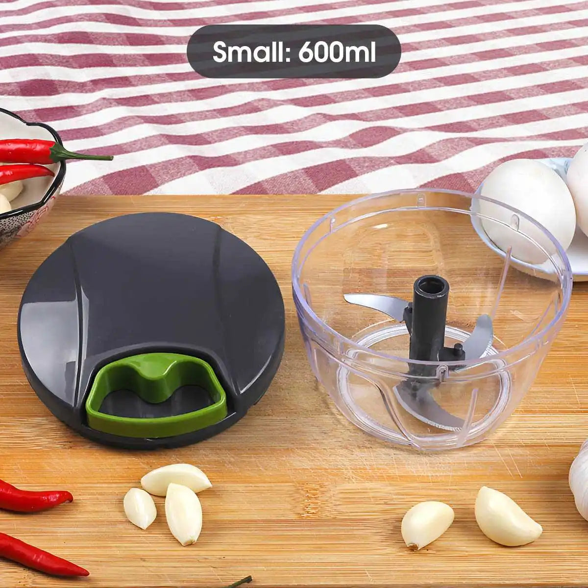 1Pcs 600ml/1000ml Manual Garlic Chopper Food Vegetable Chopper