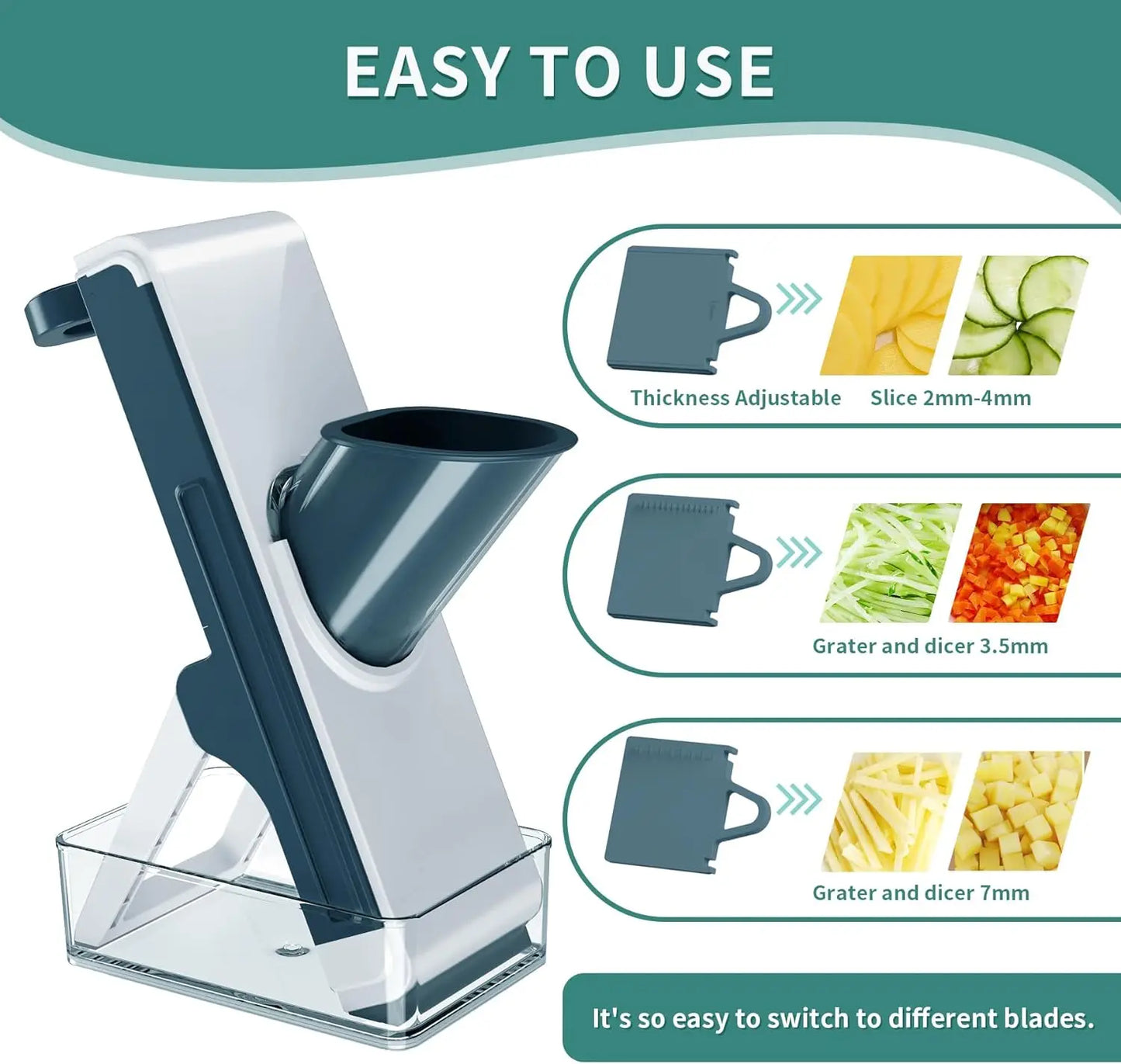Manual Vegetable Cutter Potato Slicer Carrot Grater Shredder