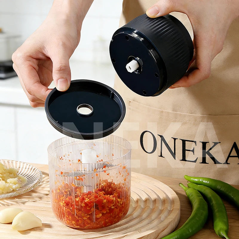 6-Blade Electric Mini Garlic Chopper