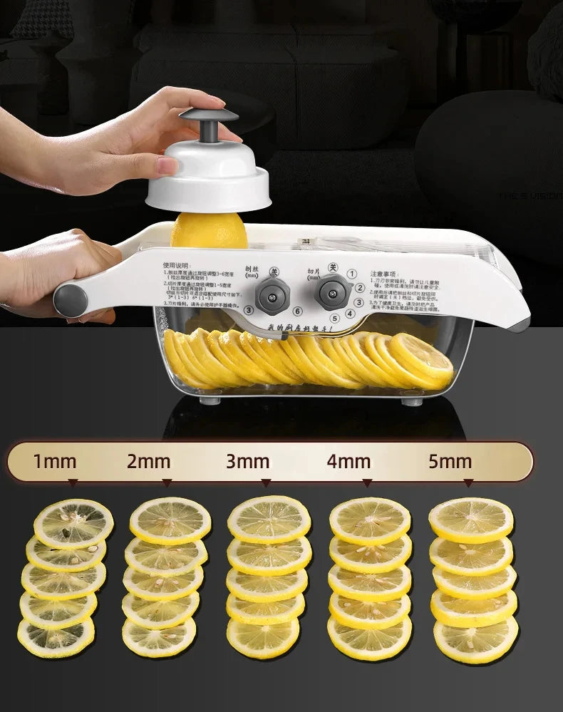 Multifunctional Lemon Slicer Vegetable Grater With Basket