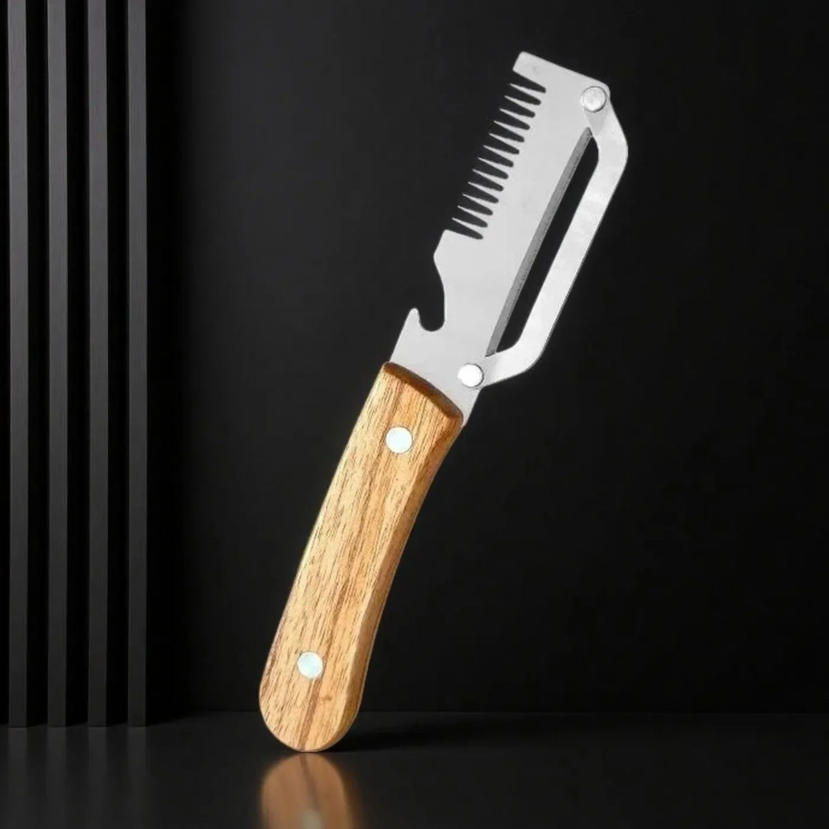 2PC Set Kitchen Peeler Stainless Steel Vegetable Peeler Wooden Handle