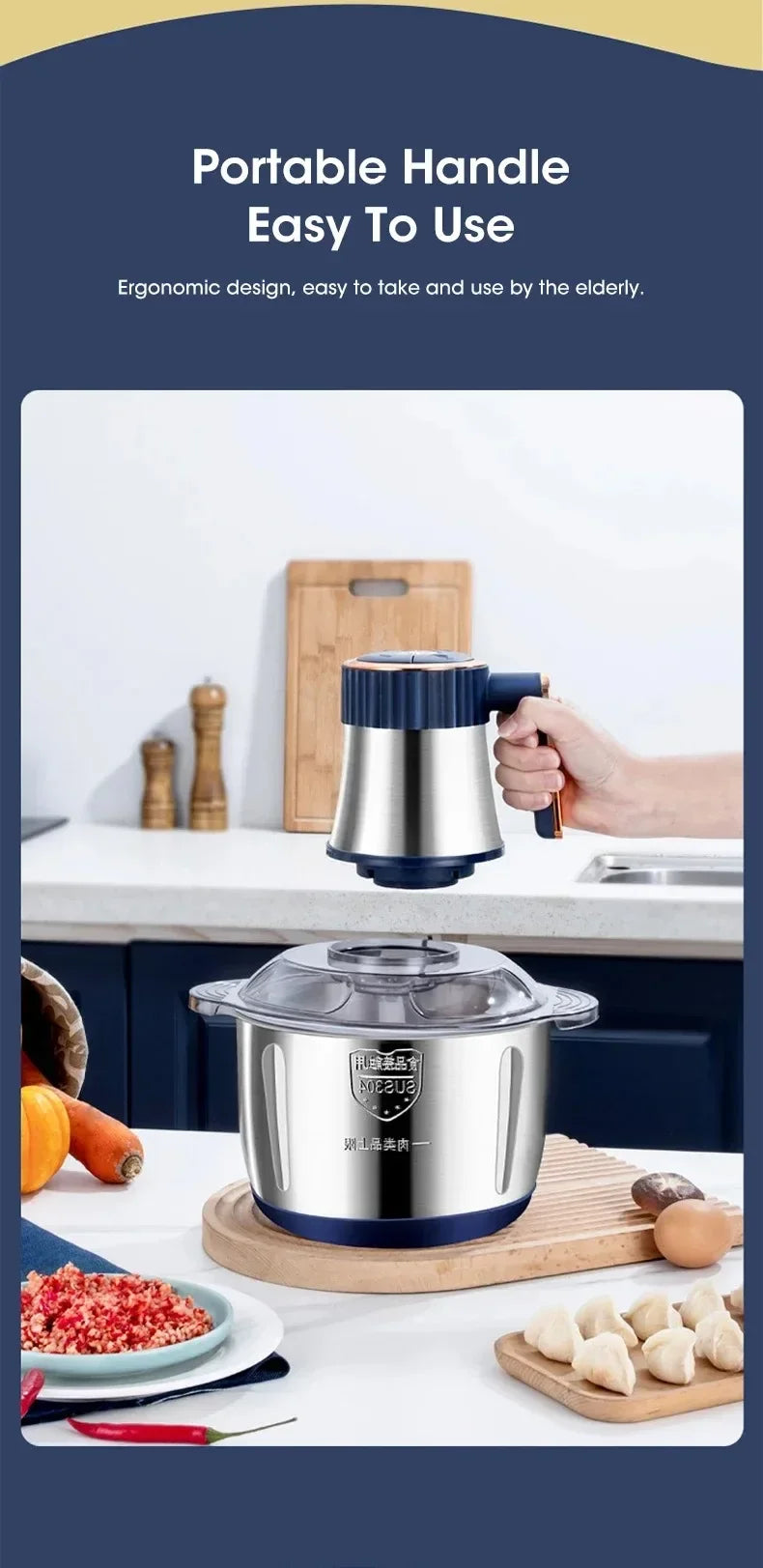 Electric Meat Grinder 5L Stainless Steel Meat Mincer