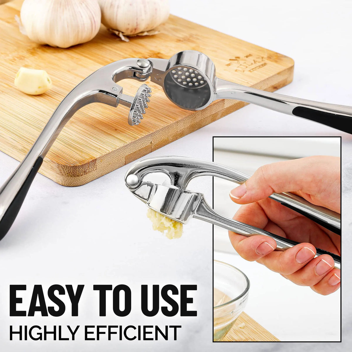 Kitchen Premium Garlic Press Rocker Crusher Easy-Squeeze