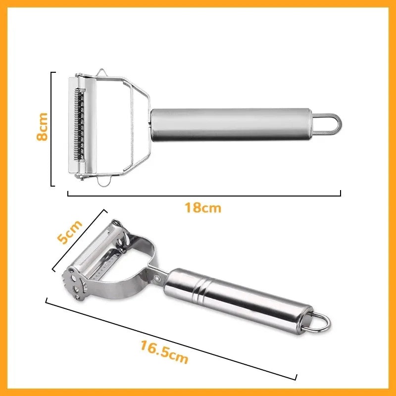 Kitchen Vegetable Peeler Stainless Steel Melon Planer Double-Head Peeler