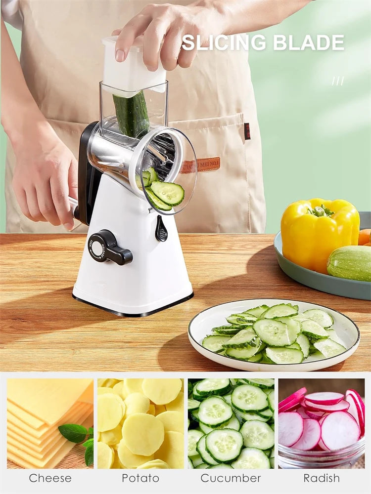 Multi-Purpose Rotary Graters Kitchen Vegetable Slicer