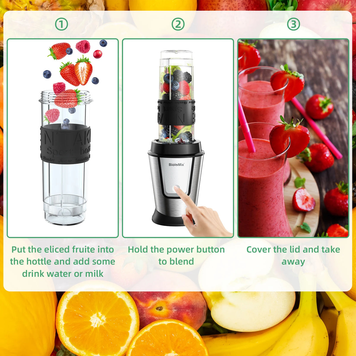 3-in-1 Multifunctional Food Processor 700W Portable Juicer Blender