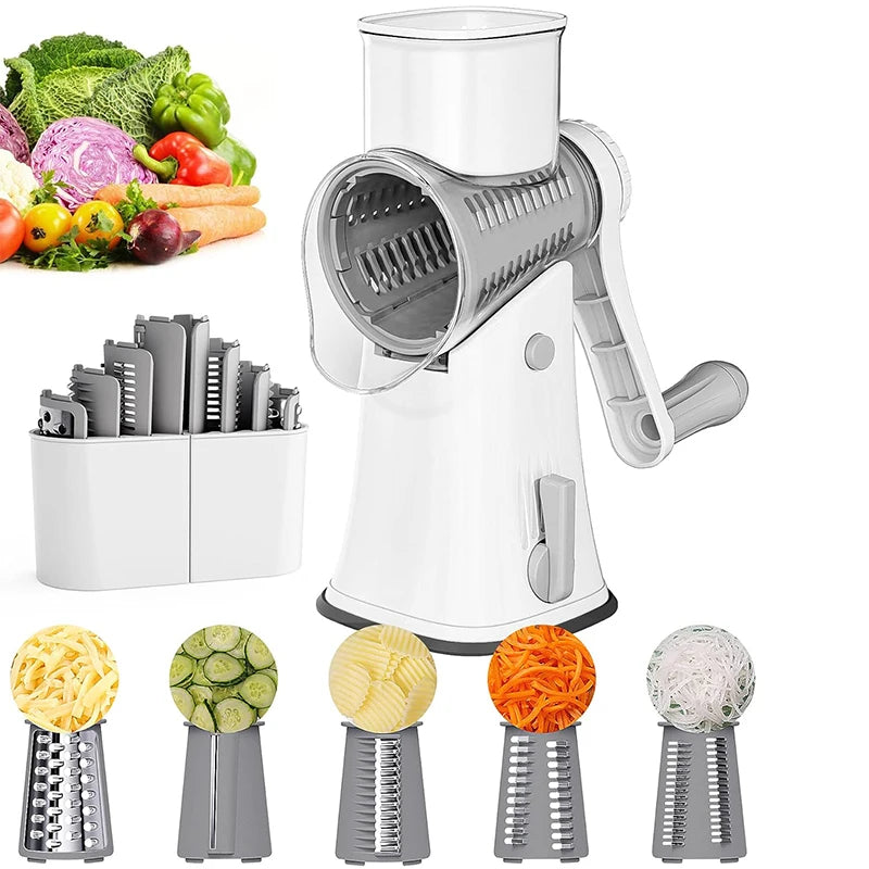 5 in 1 Rotary Cheese Grater Shredder Kitchen Mandoline Chopper