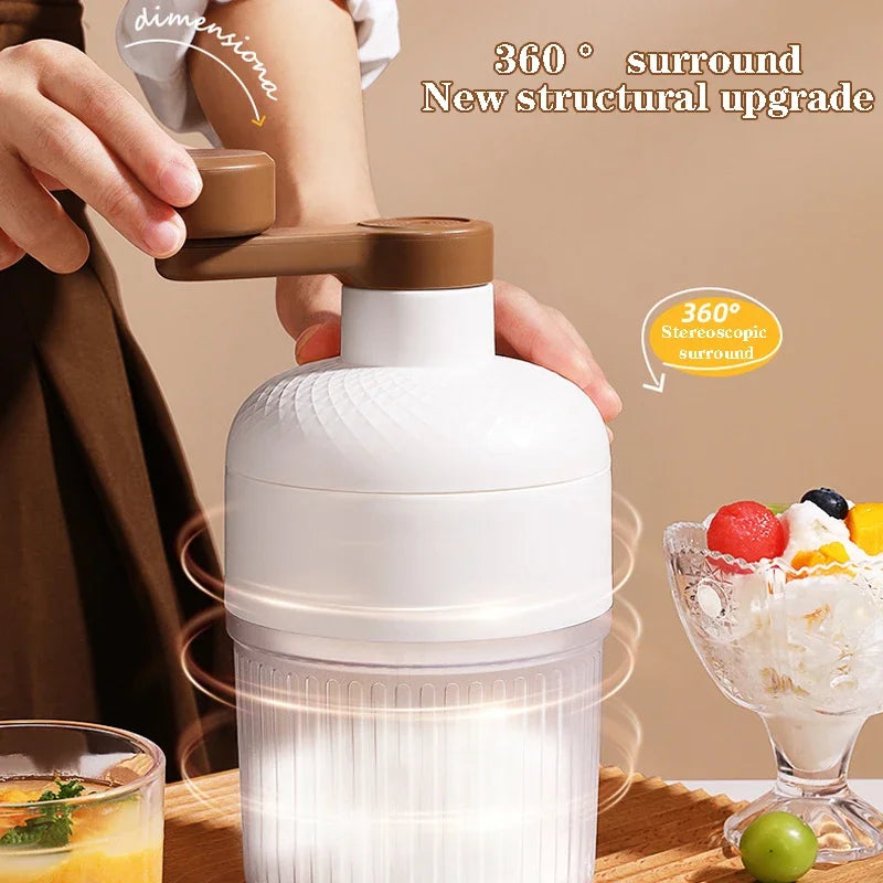 Small Manual Shaved Ice Machine Food Grade Hand Cranked Ice Crusher