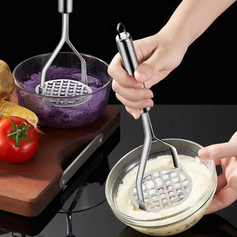 Stainless Steel Potato Masher Home Vegetable Press Mesh