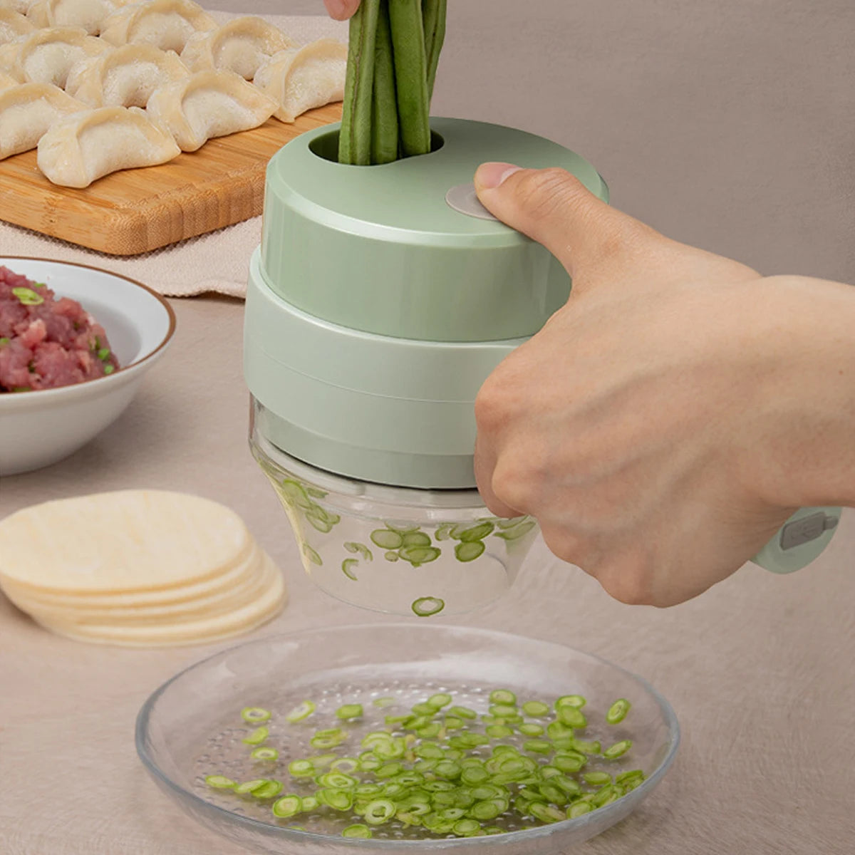 4in1 Handheld Electric Vegetable Cutter Set Wireless