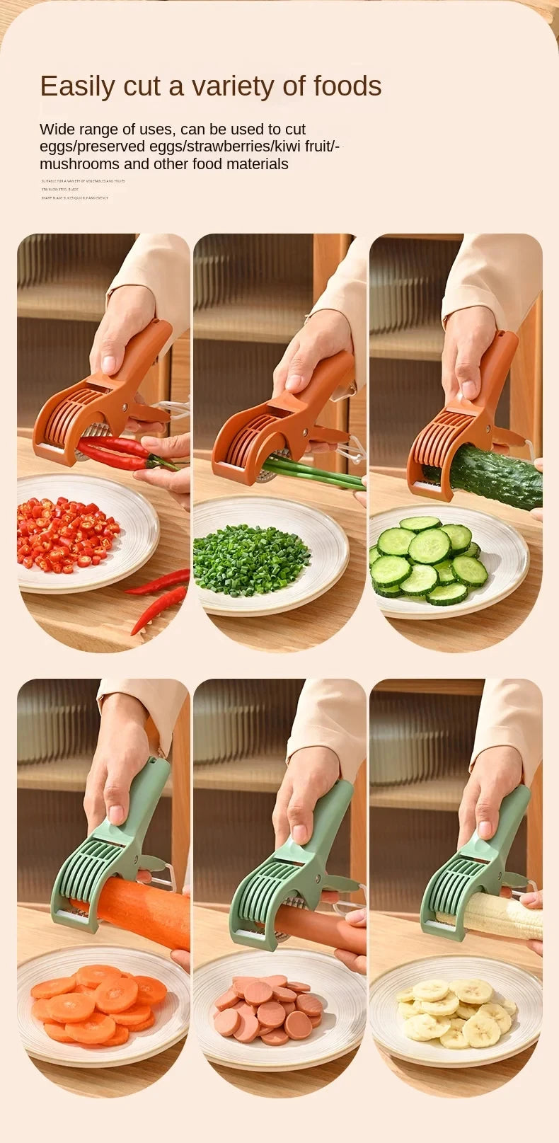 Kitchen Tools Stainless Steel Vegetable and Fruit Slicer