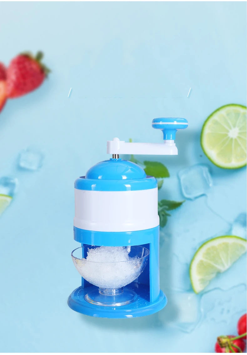 Hand Crank Ice Shaver Machine - Snow Cone Crusher & Slushy