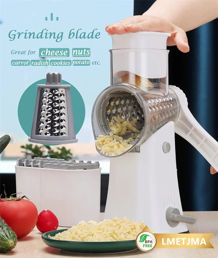5 in 1 Rotary Cheese Grater Shredder Kitchen Mandoline Chopper