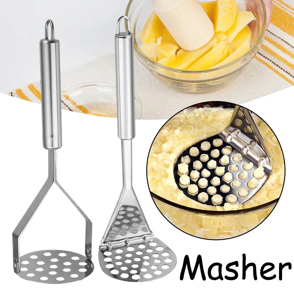 Stainless Steel Potato Masher Home Vegetable Press Mesh