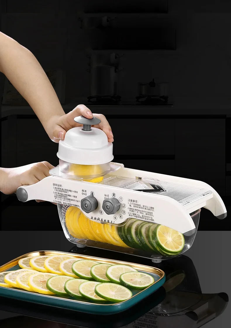 Multifunctional Lemon Slicer Vegetable Grater With Basket