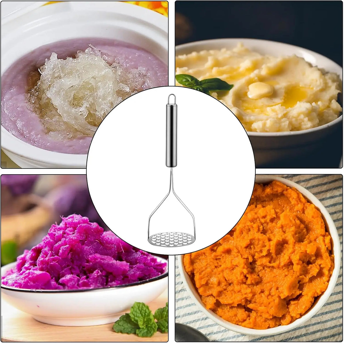 Stainless Steel Potato Masher Home Vegetable Press Mesh
